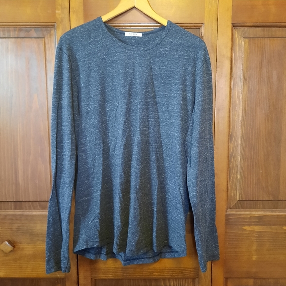 Buck Mason Other - Buck Mason 100% Cotton Curved Hem Tee Black Marled Long Sleeve T-shirt Size L